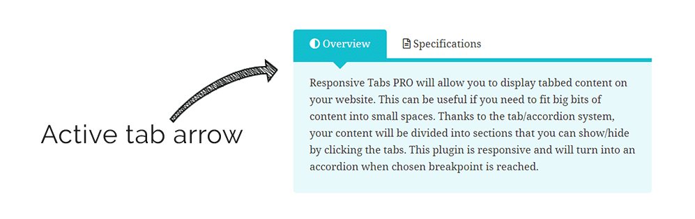 Active tab arrow